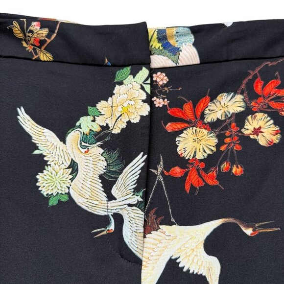 NEW Rara Avis by Iris Apfel Pants Plus Size 24W Asian Cranes Black Artsy Flare - Picture 5 of 13